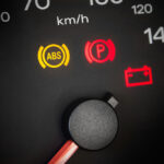 Abs,Light.,Car,Dashboard,In,Closeup